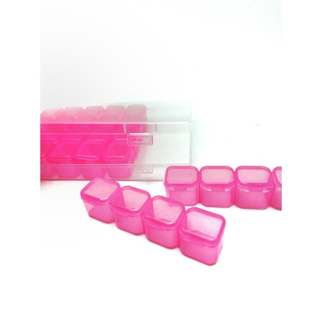 Набор контейнеров для стразов (розовый)