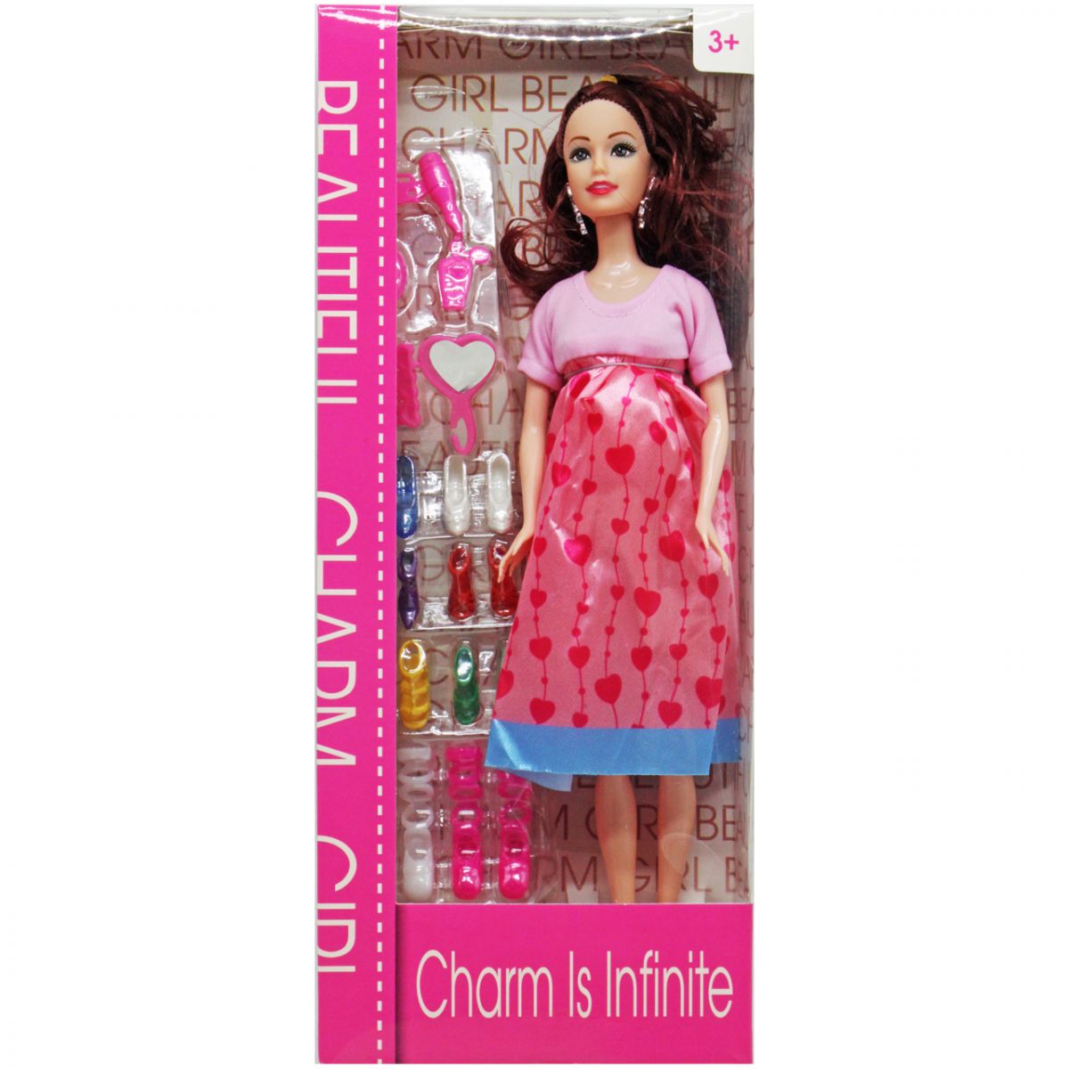 Кукла беременная с аксессуарами (в розовом)