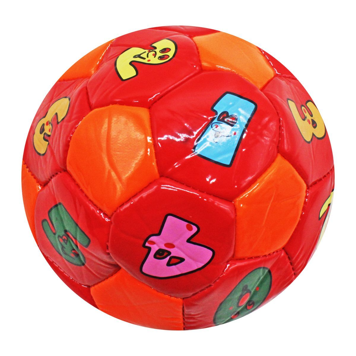 Уценка.  Мяч футбольный №2 "Цифры" (оранжевый) Трещина у отверстия для надувания