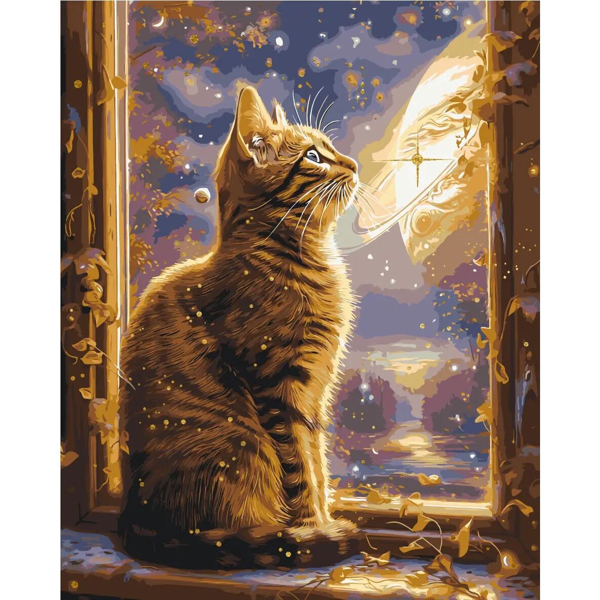 Картина по номерах "Котик у космосі", 40х50 см