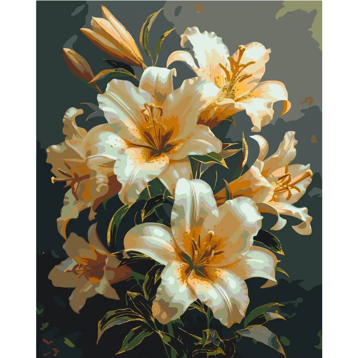 Картина по номерам с красками металлик "Яркие лилии", 40х50 см