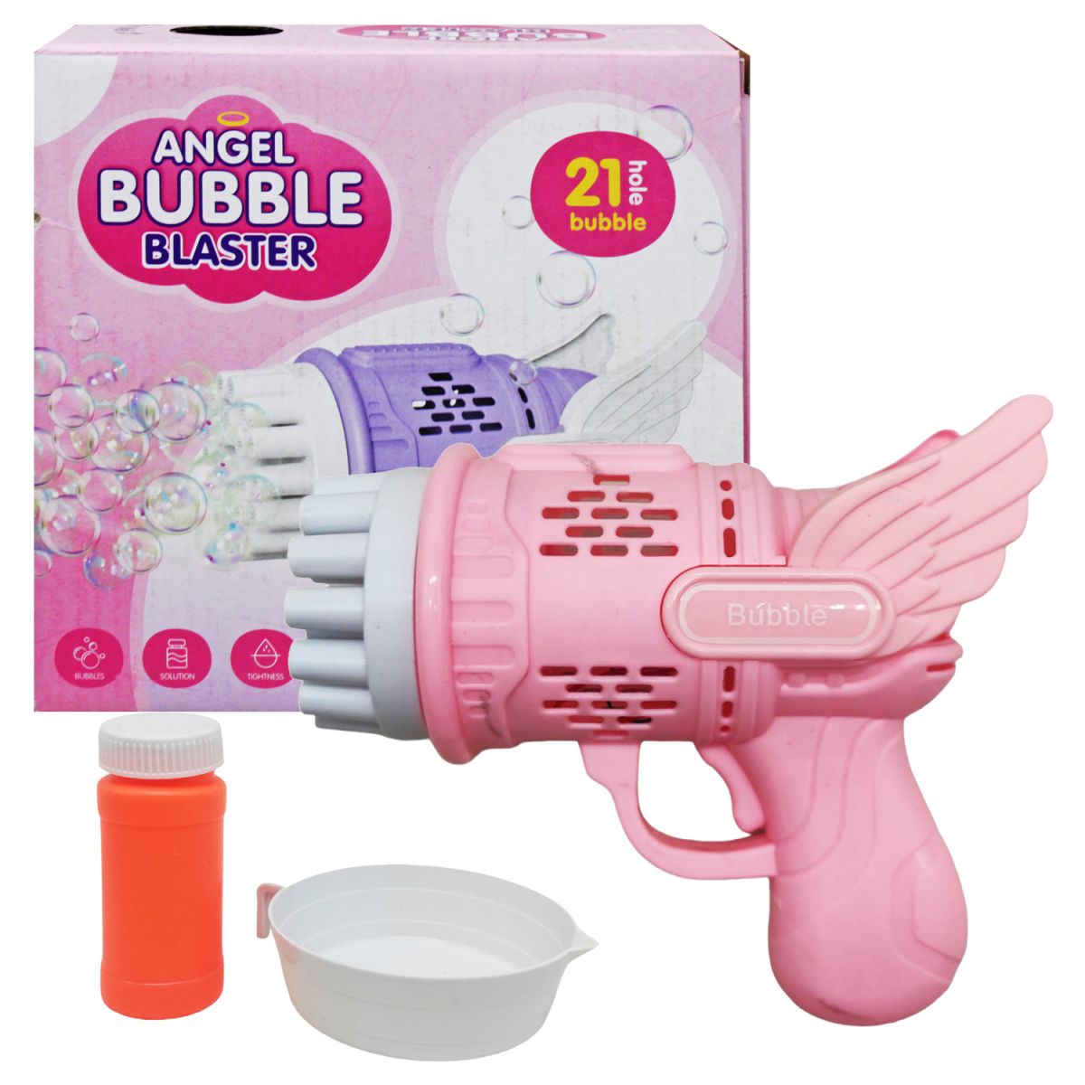 Пістолет з мильними бульбашками "Angel Bubble Blaster" (рожевий)