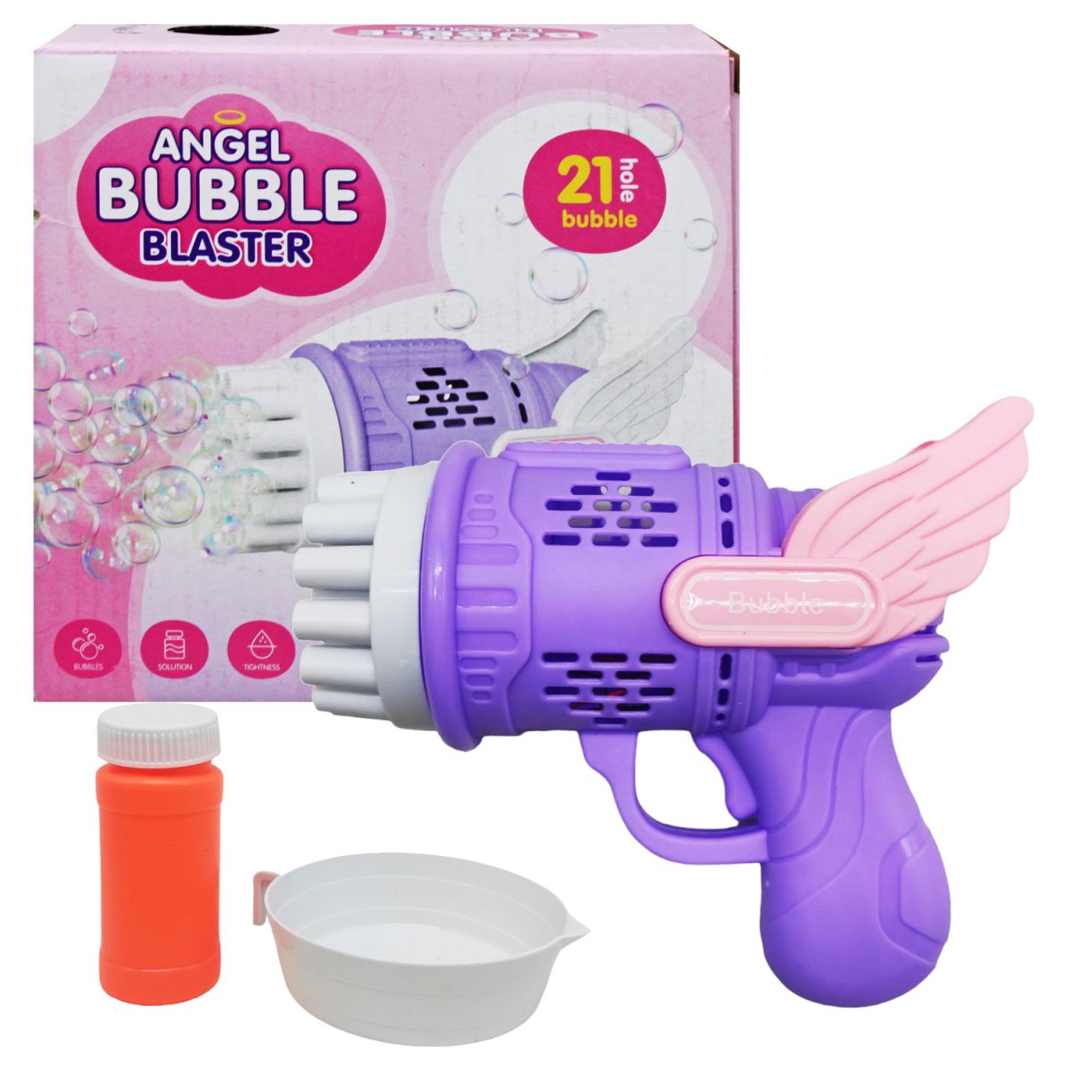 Пістолет з мильними бульбашками "Angel Bubble Blaster" (бузковий)