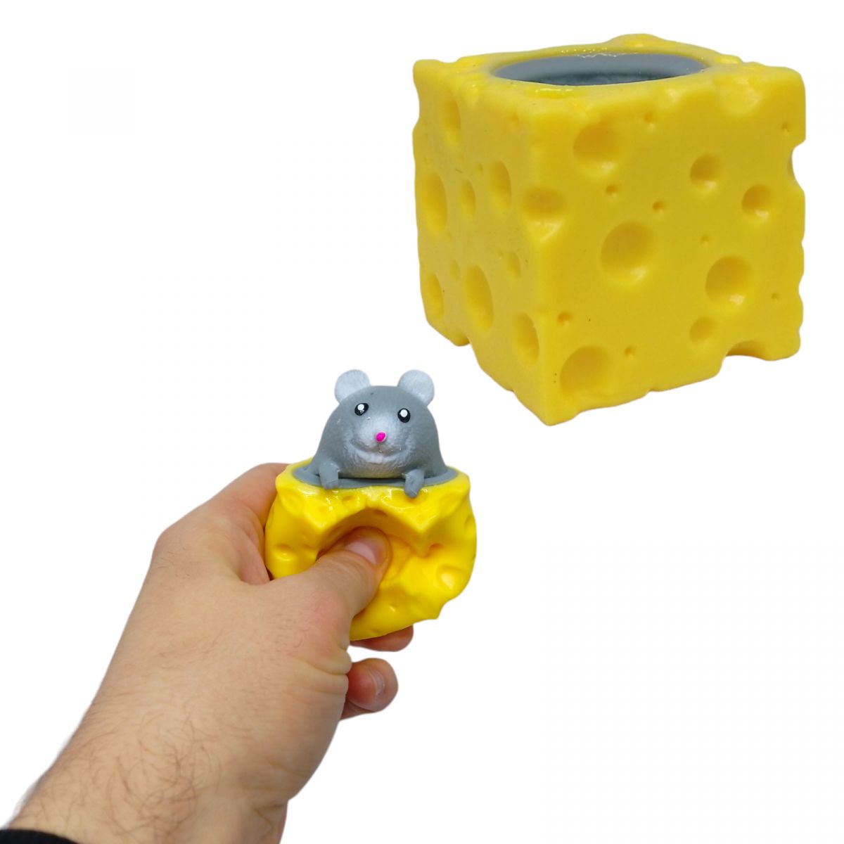 Іграшка-антистрес "Мишка в сирі" (сіра)