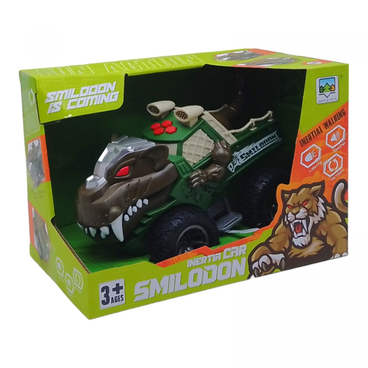 Машинка со звуком "Динозавр" (зеленый)
