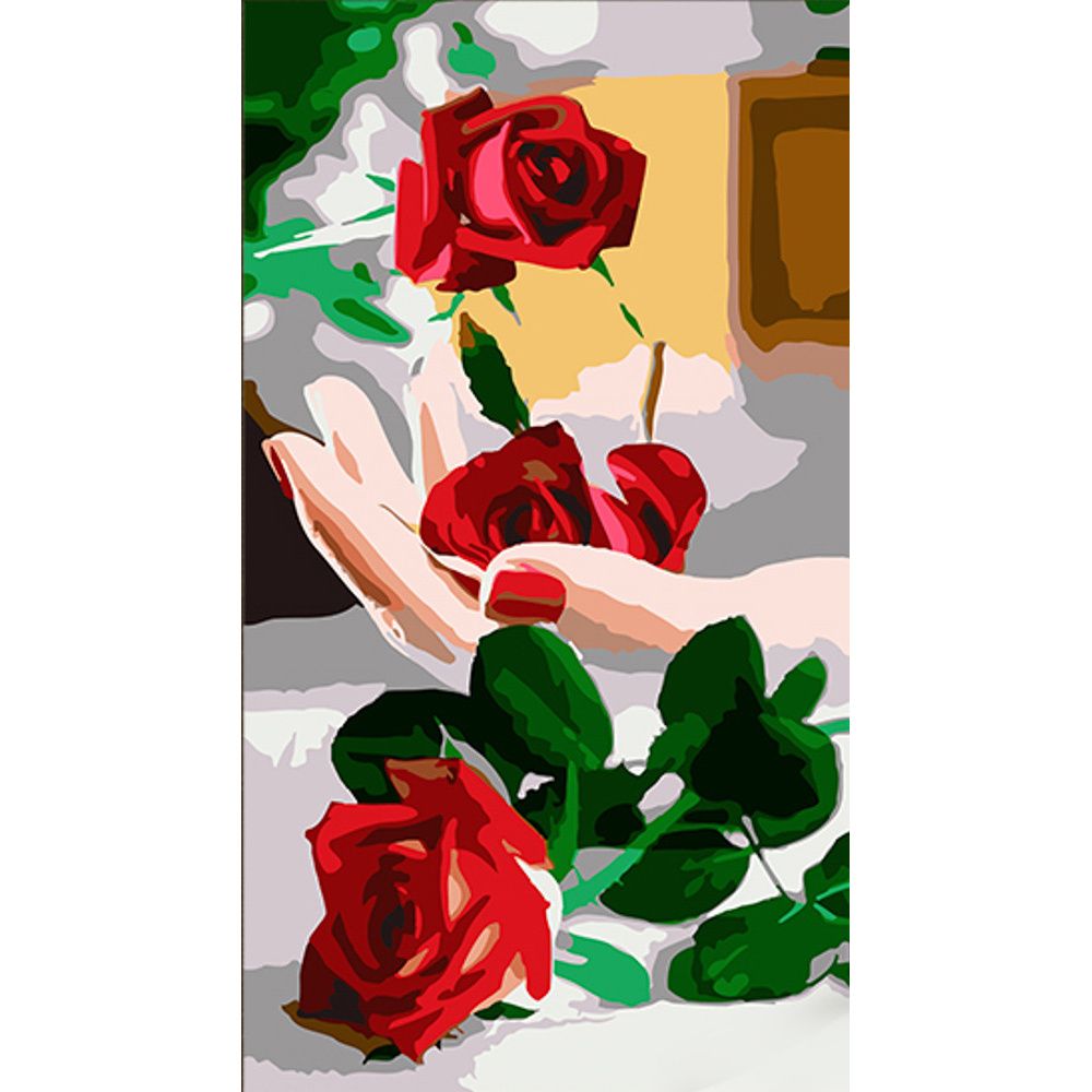 Картина за номерами "Троянда на руці" 50х25 см