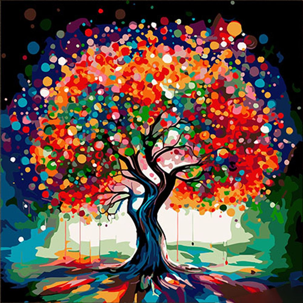 Картина за номерами "Дерево змін"; проективна картина; Сюжет №4; 40х40 см