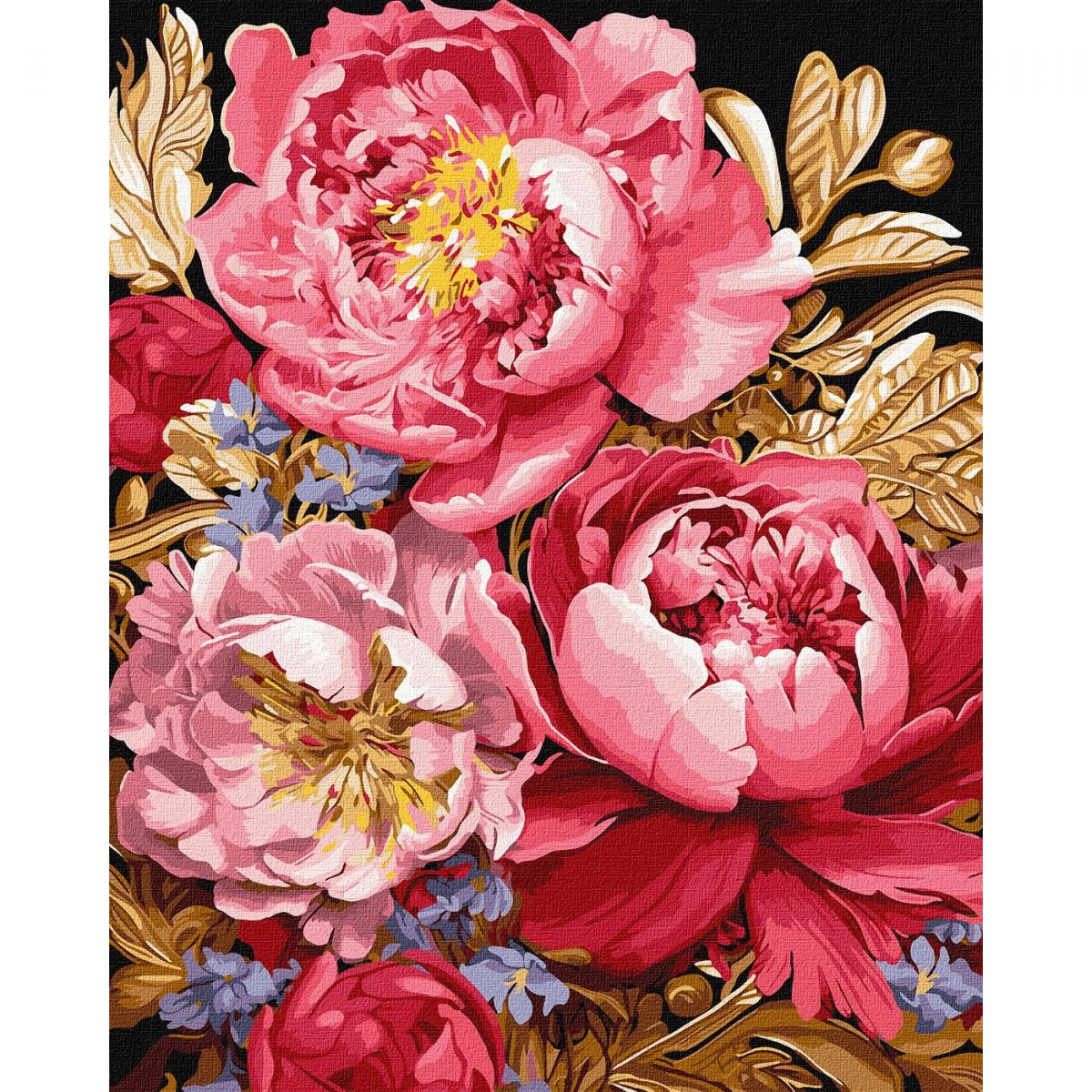 Картина по номерах з фарбами металік "Квіткове натхнення" 40x50 см