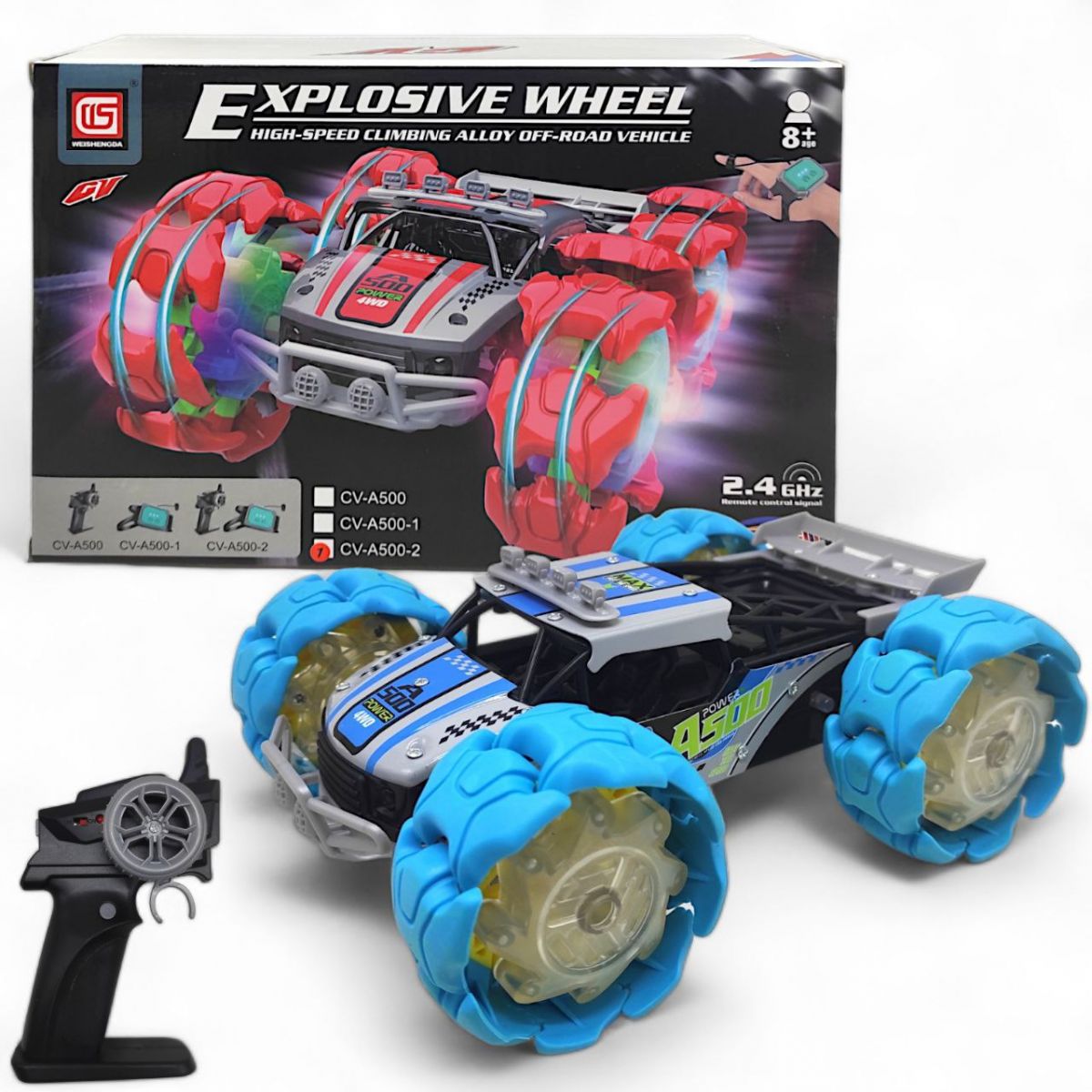 Машинка-перевертач на радіокеруванні "Explosive wheel" (блакитний)