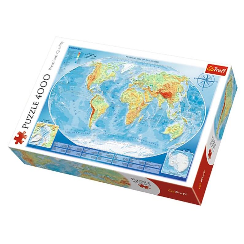 Пазл "Велика фізична карта світу" (4000 елементів)