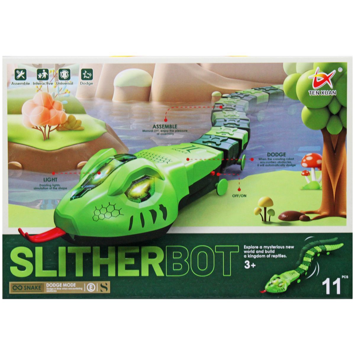 Уценка.  Интерактивная машинка "SlitherBot: Змея"  Отходят батарейки