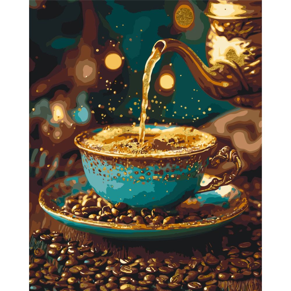 Картина по номерам с красками металлик "Кофе с корицей" 40x50 см