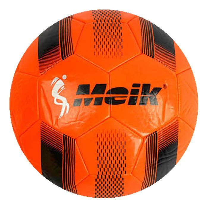 Уценка.  Мяч футбольный №5 лакированный "Meik", оранжевый сдувает