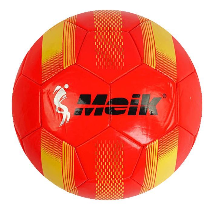 Уценка.  Мяч футбольный №5 лакированный "Meik", красный сдувается