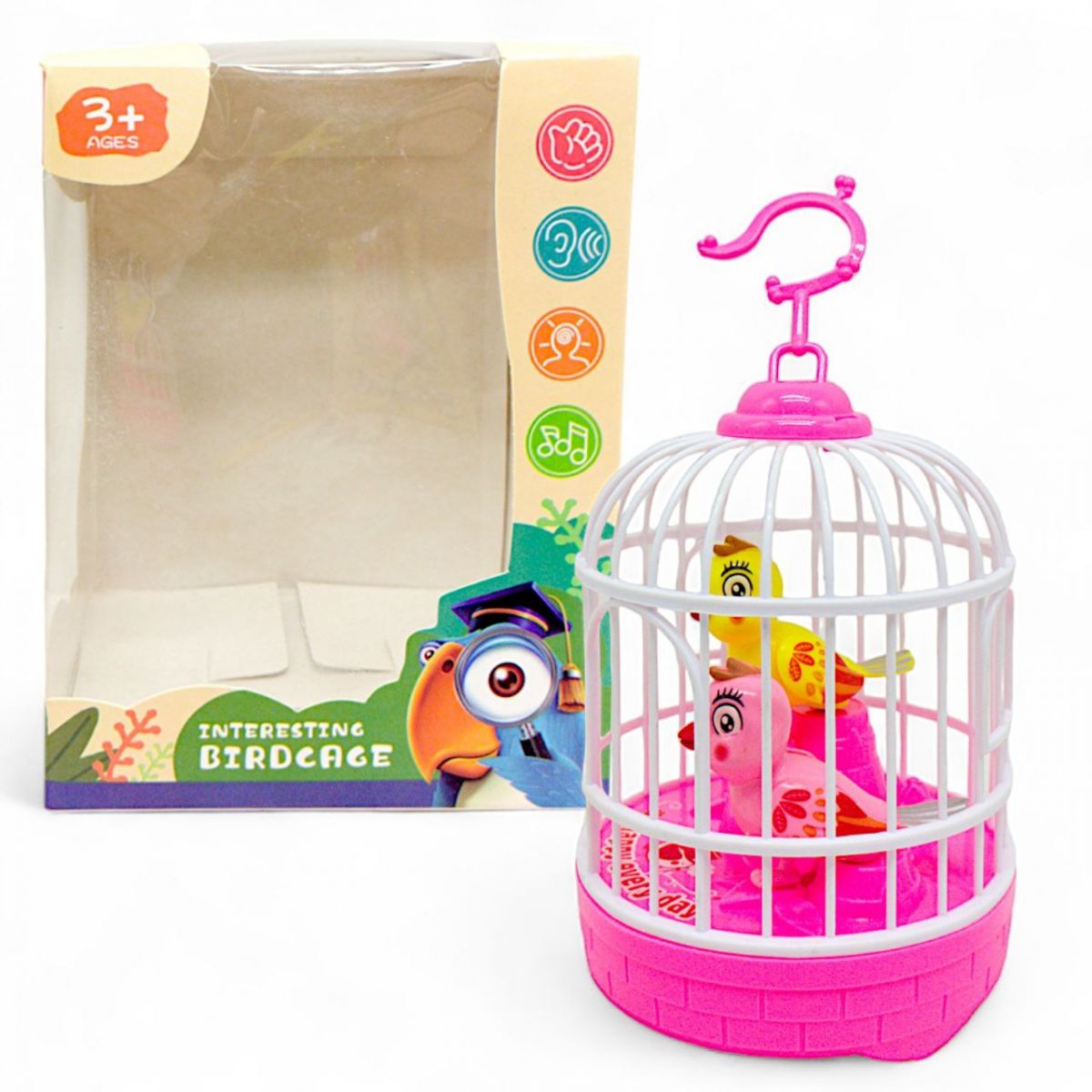 Іграшка на батарейках "Пташки в клітці" (рожевий), вид 2