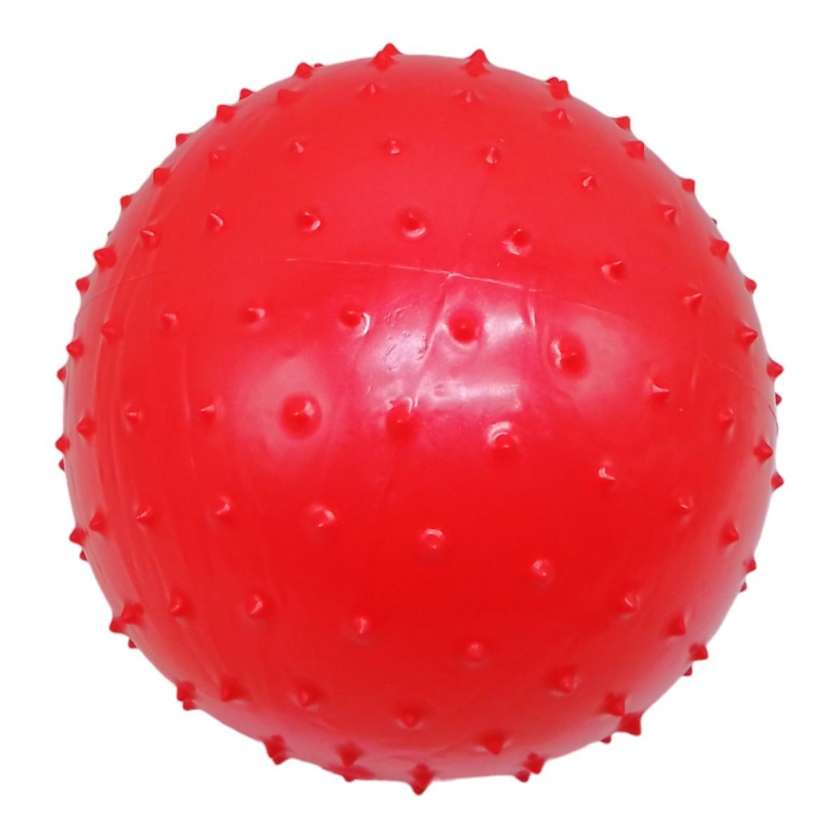 Уценка.  Резиновый мяч массажный, 27 см (красный) небольшая дирка