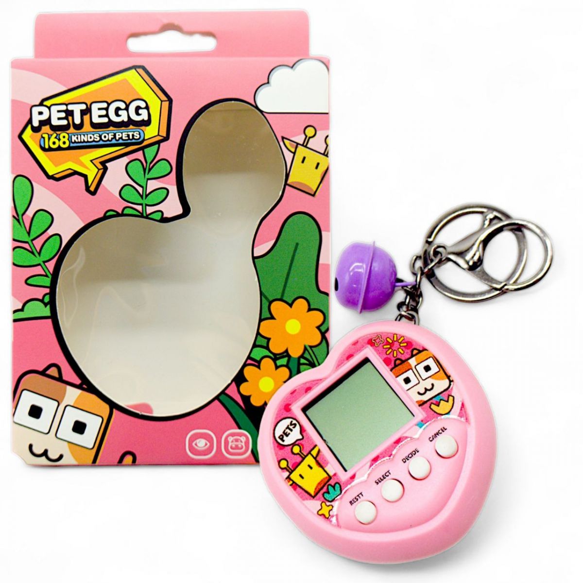 Электронная игра-брелок "Тамагочи: Pet Egg Game" (розовая)