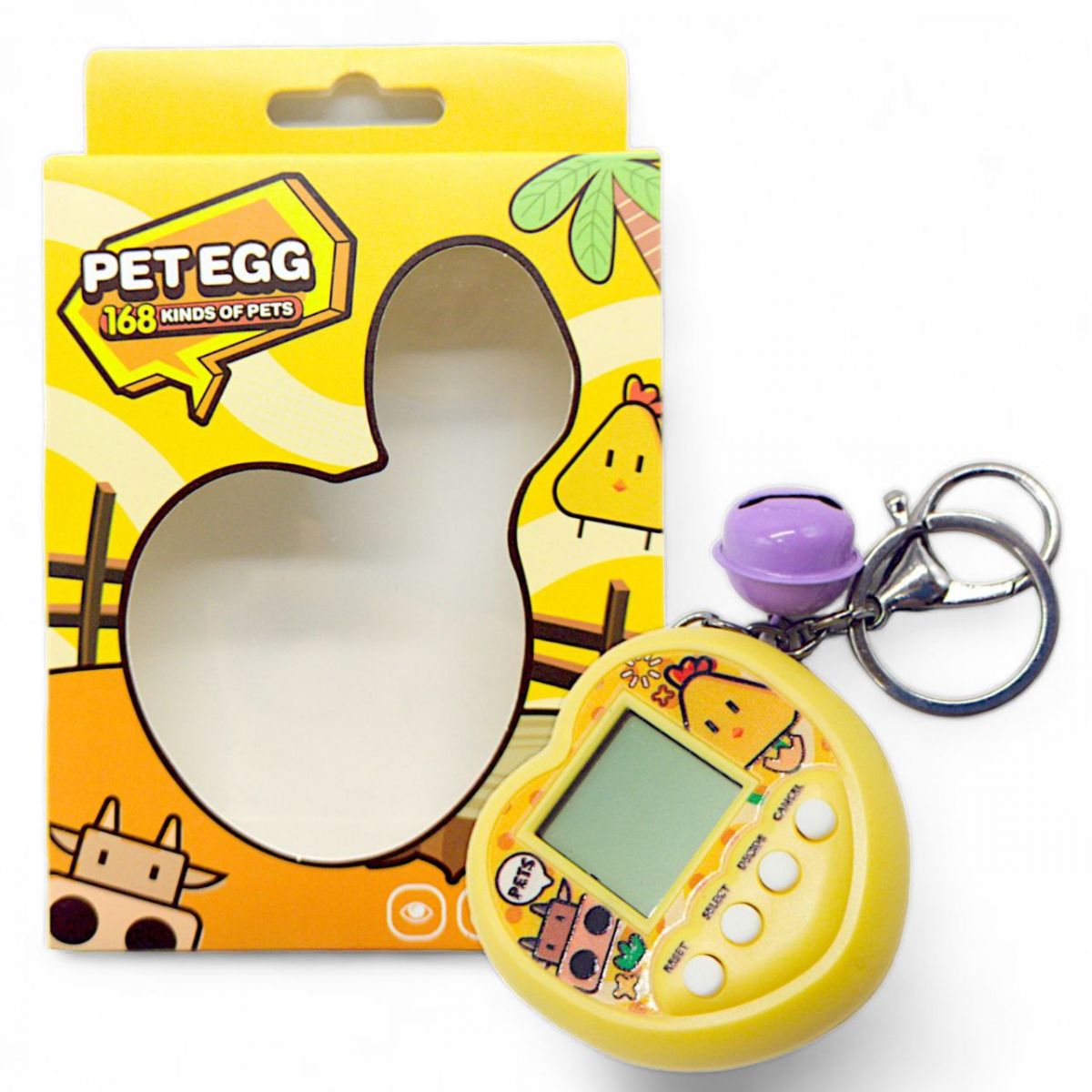 Электронная игра-брелок "Тамагочи: Pet Egg Game" (желтая)