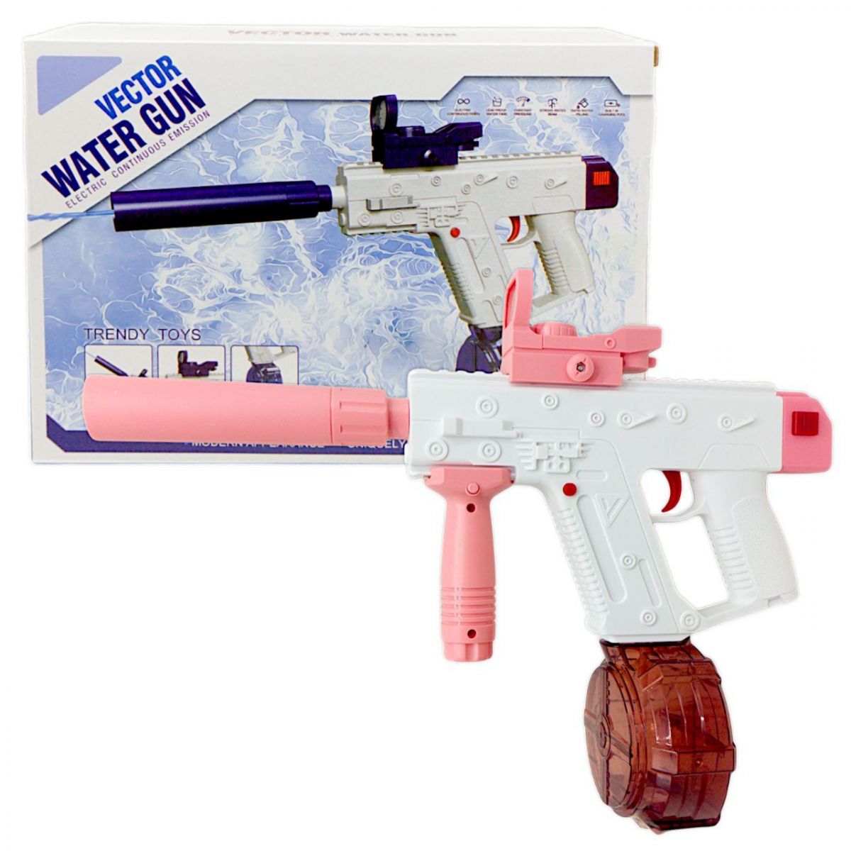 Водный пистолет на аккумуляторе "Vector", розовый