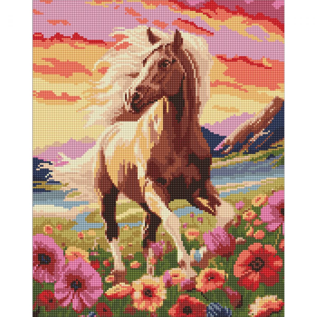 Алмазна мозаїка "Витончений кінь" 40х50 см