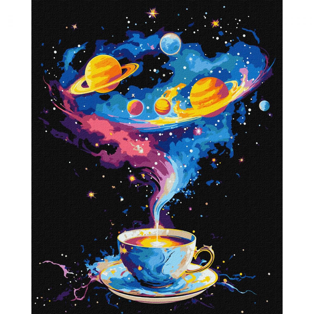 Картина по номерам с красками металлик "Космический вихрь" 40х50 см