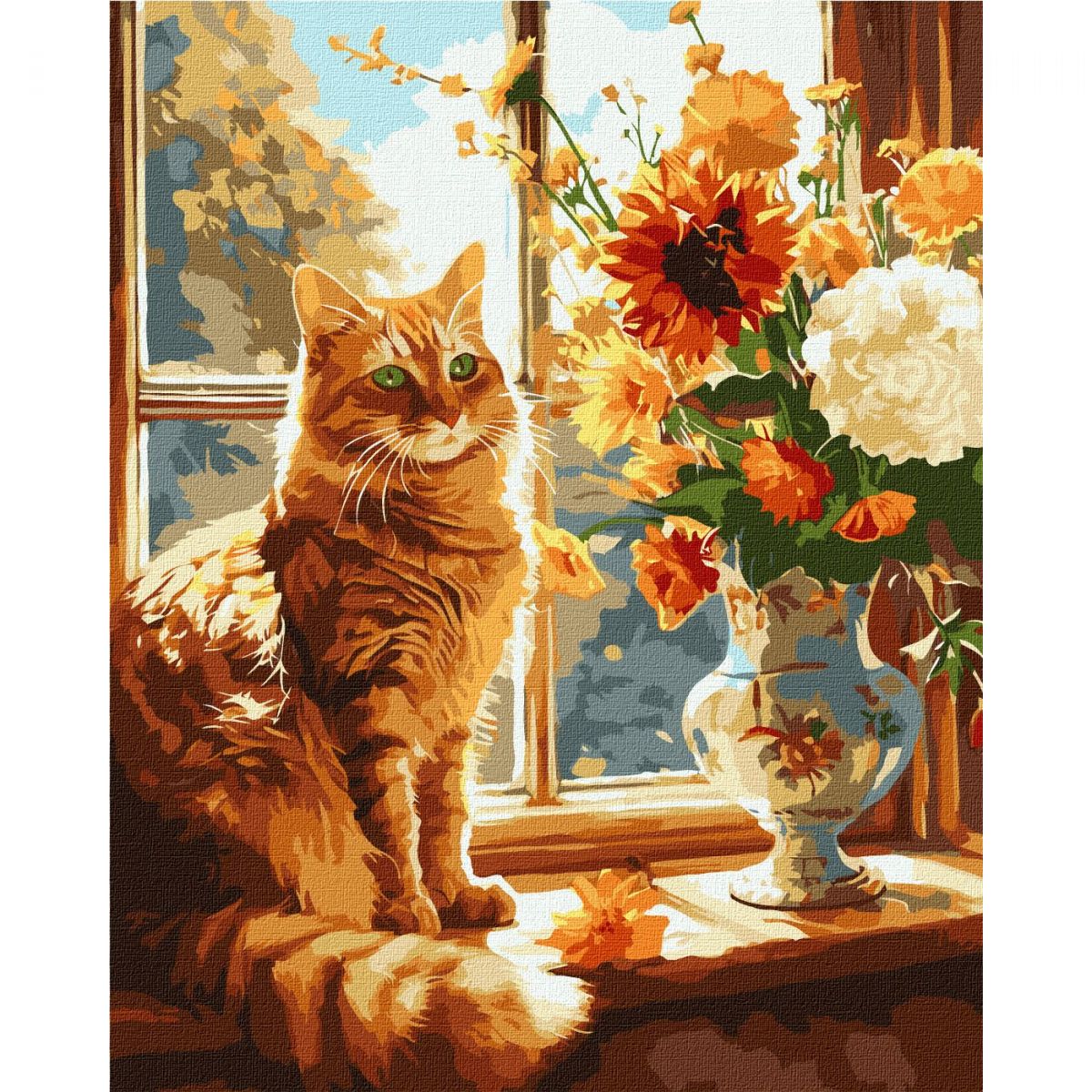 Картина по номерам "Рыжий котик" 40х50 см