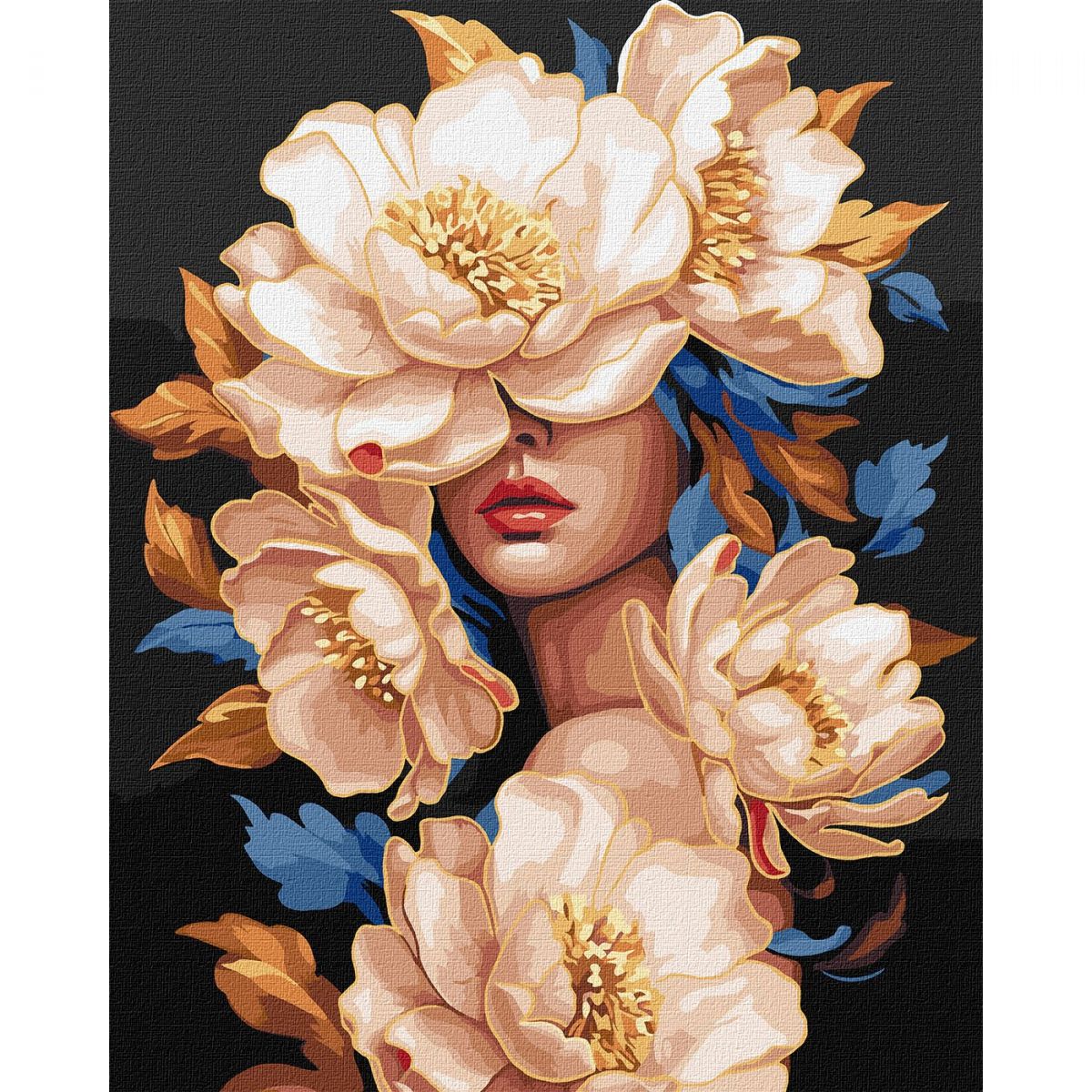 Картина за номерами з фарбами металік "Квіткова красуня" 40х50 см