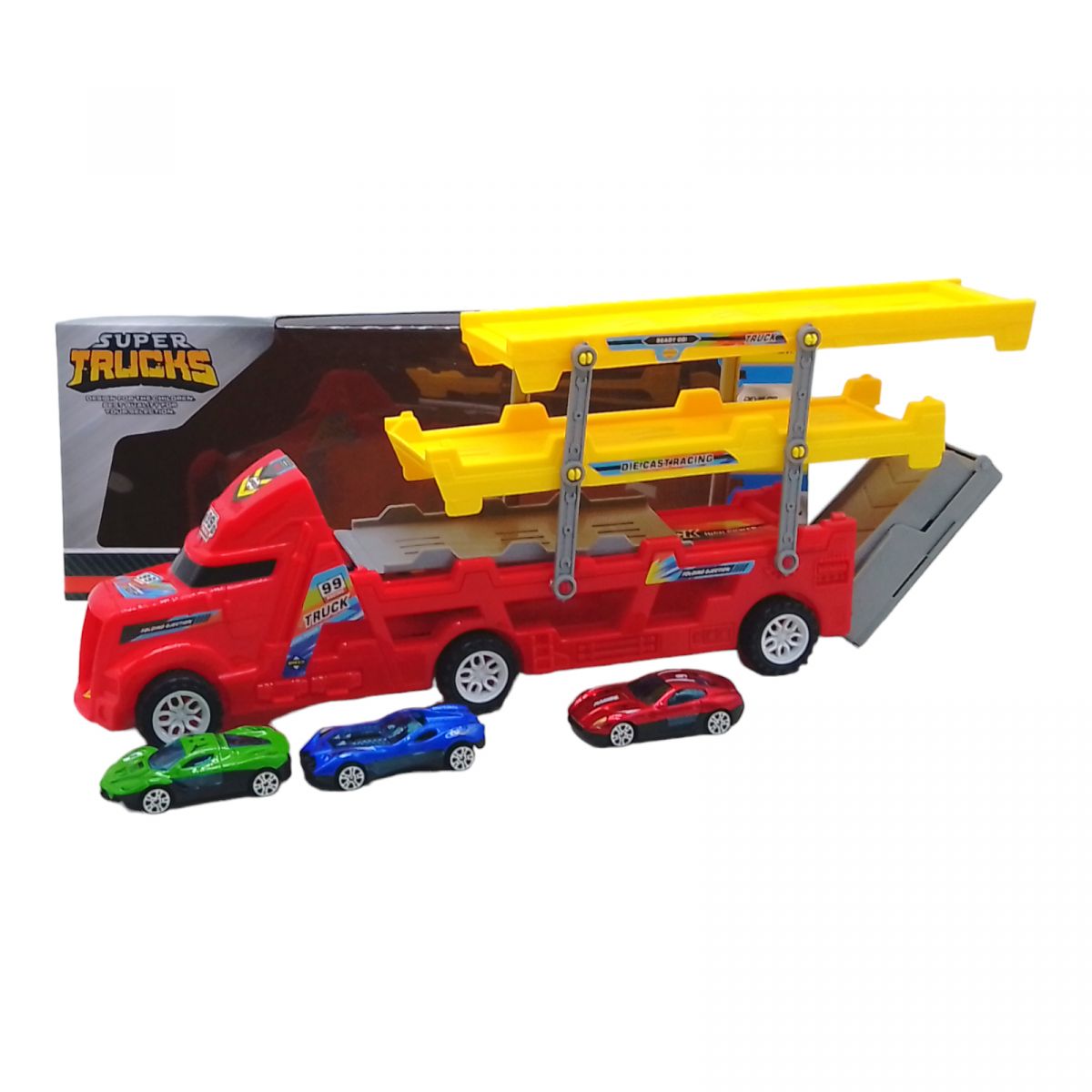 Трейлер-автовоз з машинками "Super Trucks"