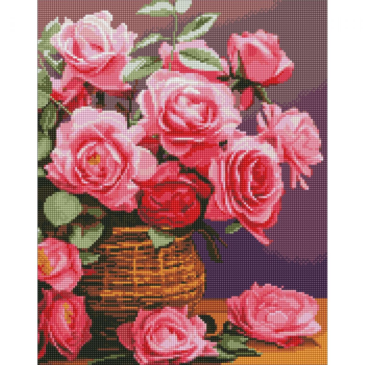 Алмазна мозаїка "Барвисті троянди" 40х50 см