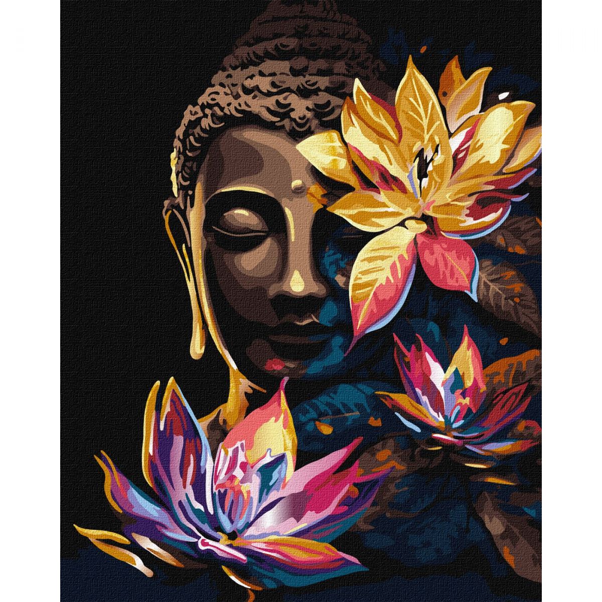 Картина по номерам "Будда с лотосами" 40х50 см