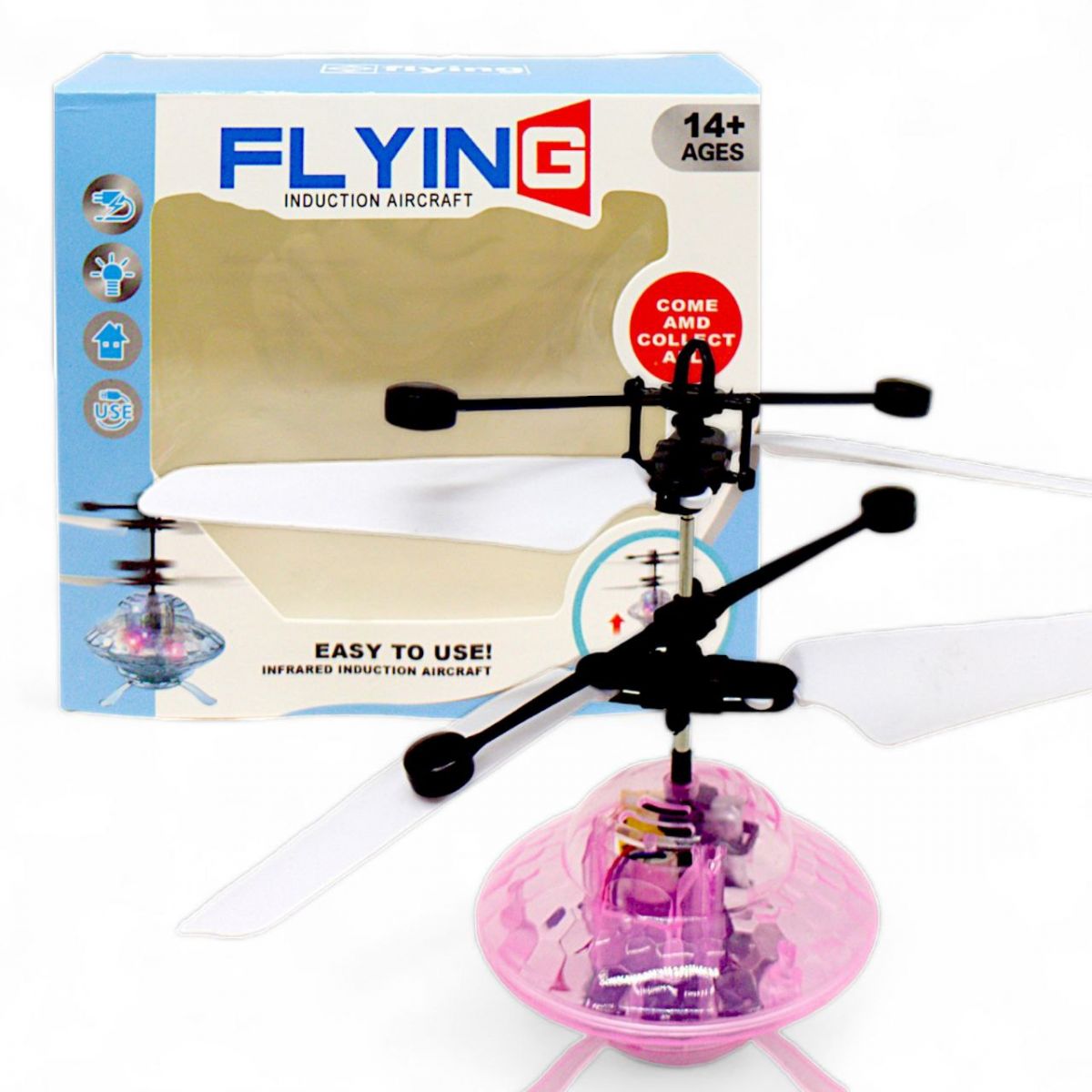 Летающая игрушка-вертолет "Flying", розовая