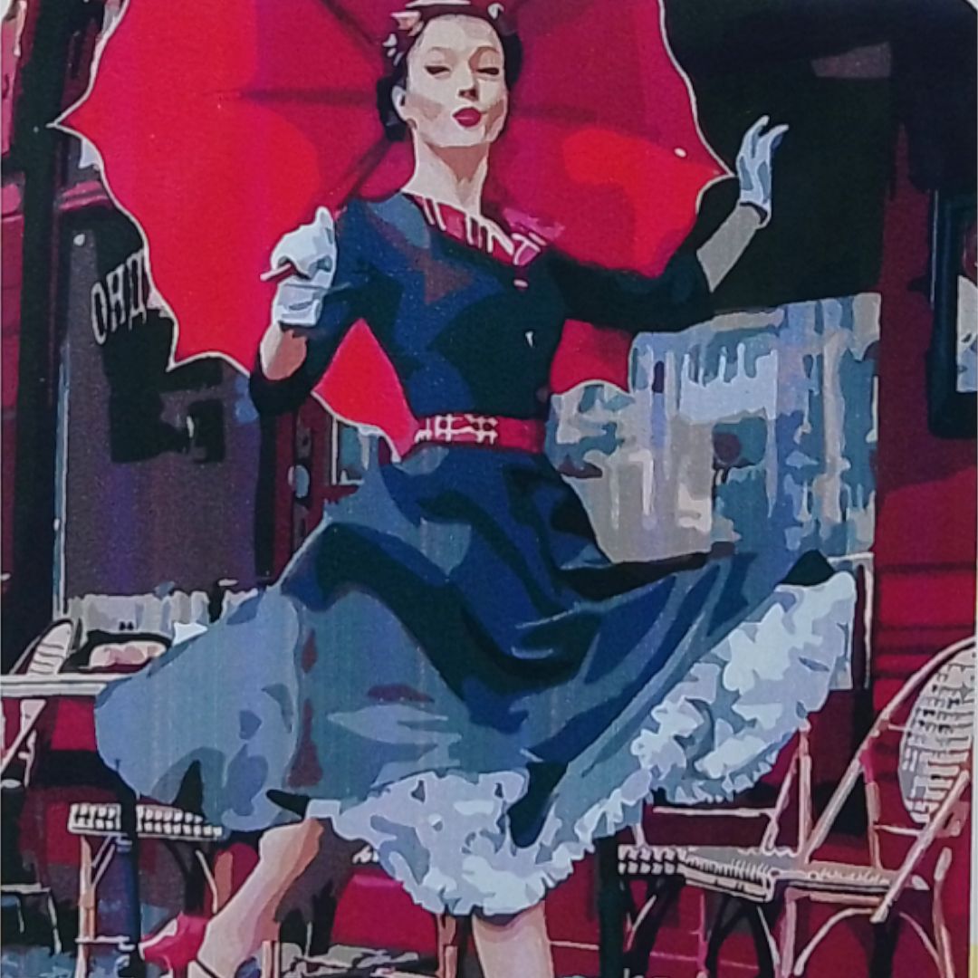 Картина по номерах "Червона парасолька" 40х50 см