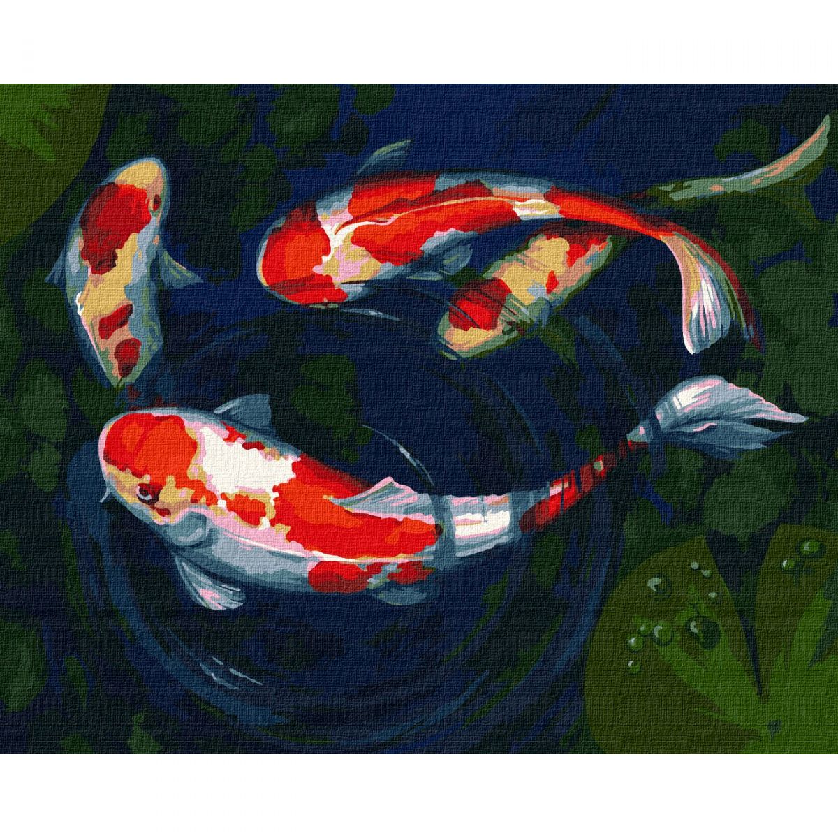 Картина по номерам "Игривые рыбки" 40х50 см