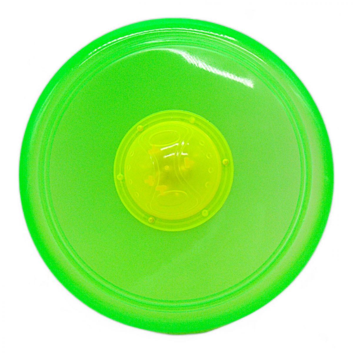 Летающая тарелка со светом, 22,5 см.  (фризби), зеленая