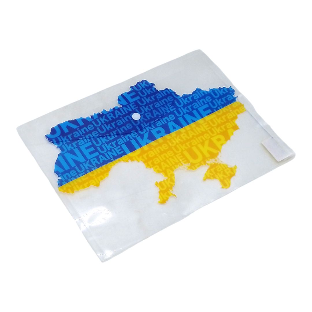 Папка-конверт на кнопці А4+"Мапа України" (23,5*33см)18мкм (36625)