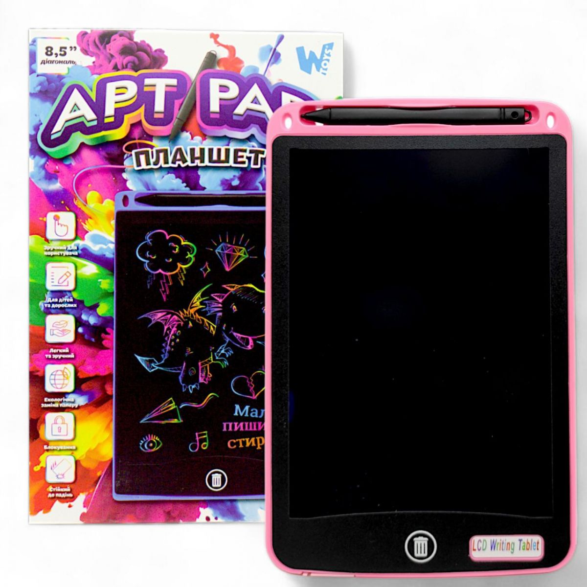 Планшет для малювання "LCD Tablet" (8,5"), рожевий