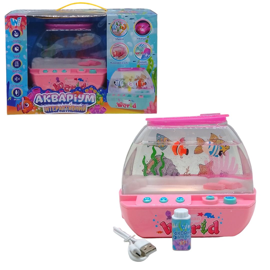 Музыкальная игрушка "Интерактивный аквариум", подсветка, сказки, песни мелодии, Bluetooth, ночник (укр)