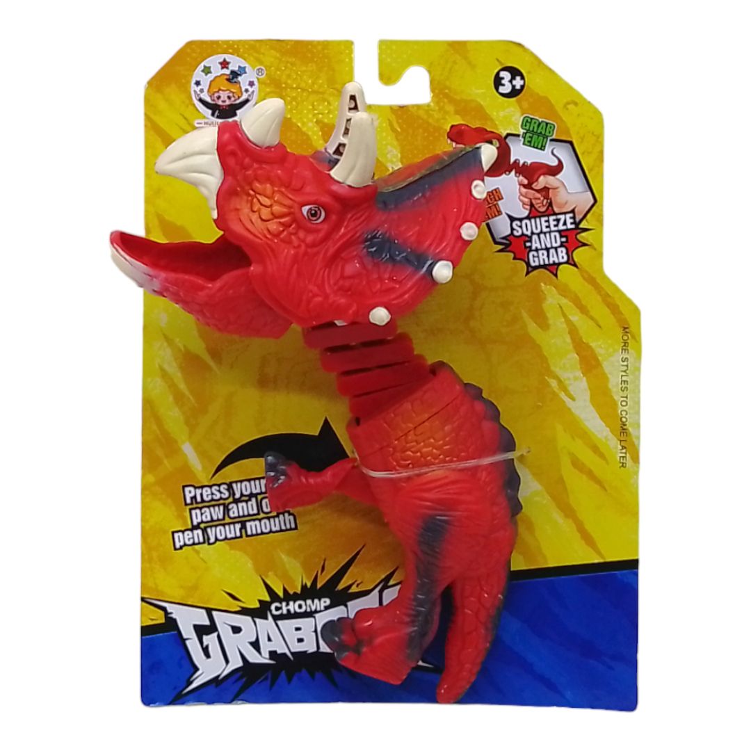 Игрушка-кусачка "Динозавр Трицератопс" (красный)