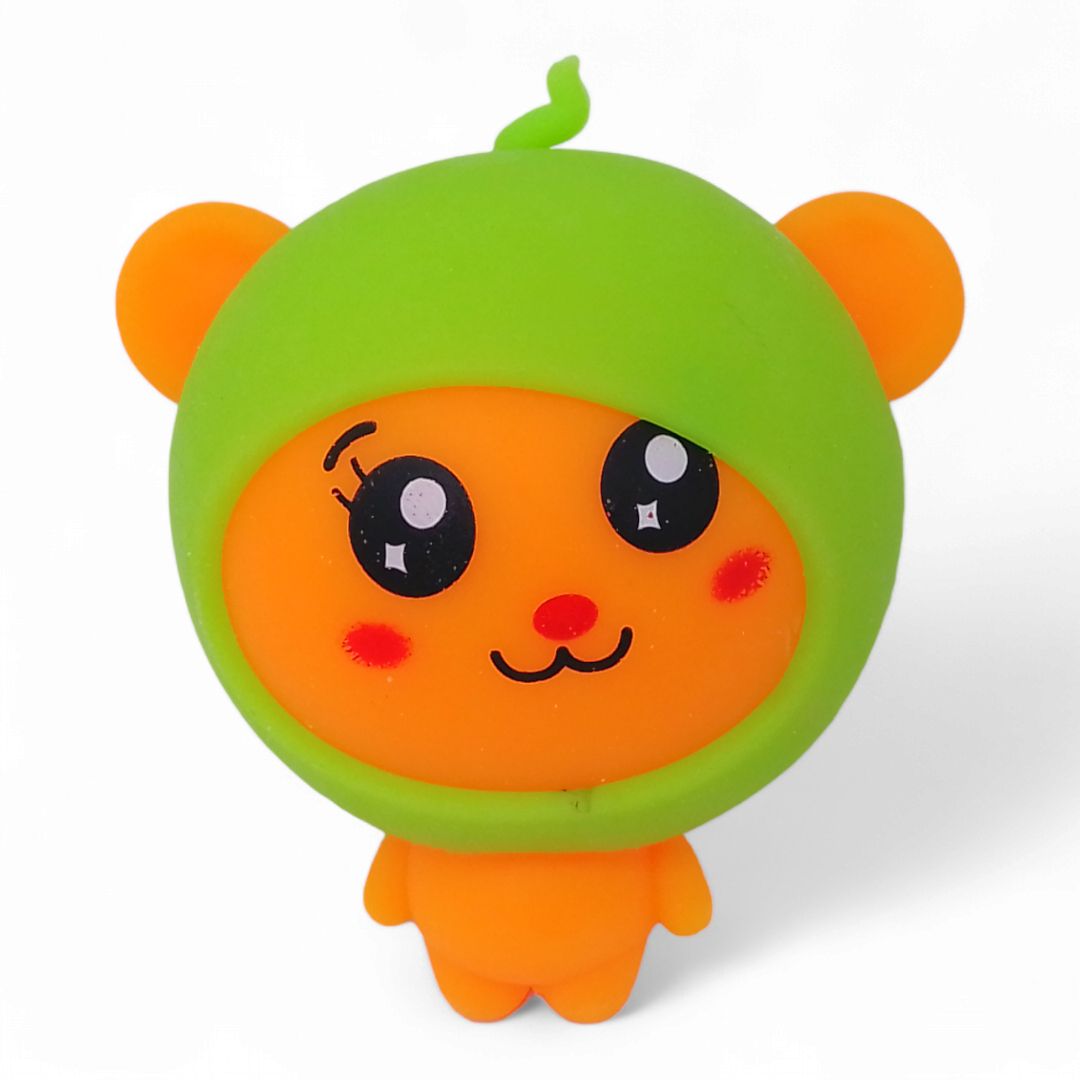 Іграшка-антистрес "Ведмежатко", помаранч+зелена