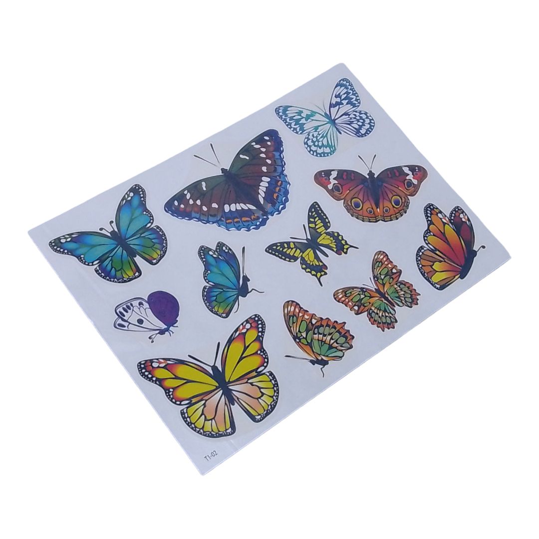 Татуювання-перебивки, тимчасові, "Метелики" (1 аркуш)
