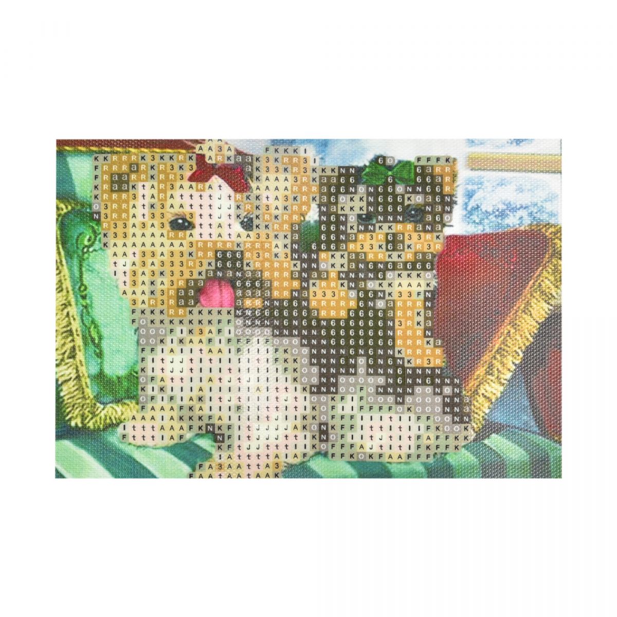Алмазна мозаїка "Забавні йорки", без підрамника, 10х15 см
