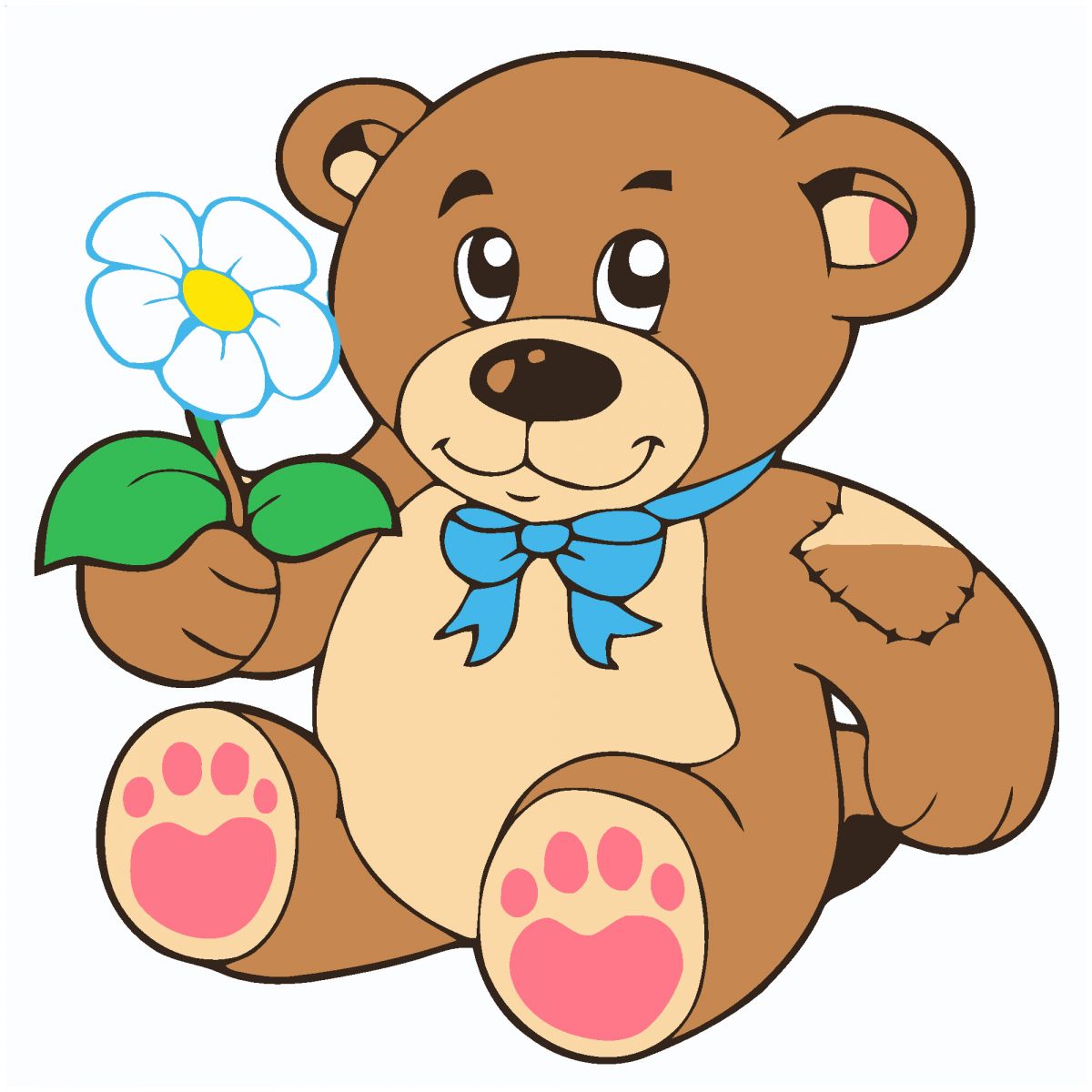 Картина за номерами "Ведмедик з квіткою" 20х20 см