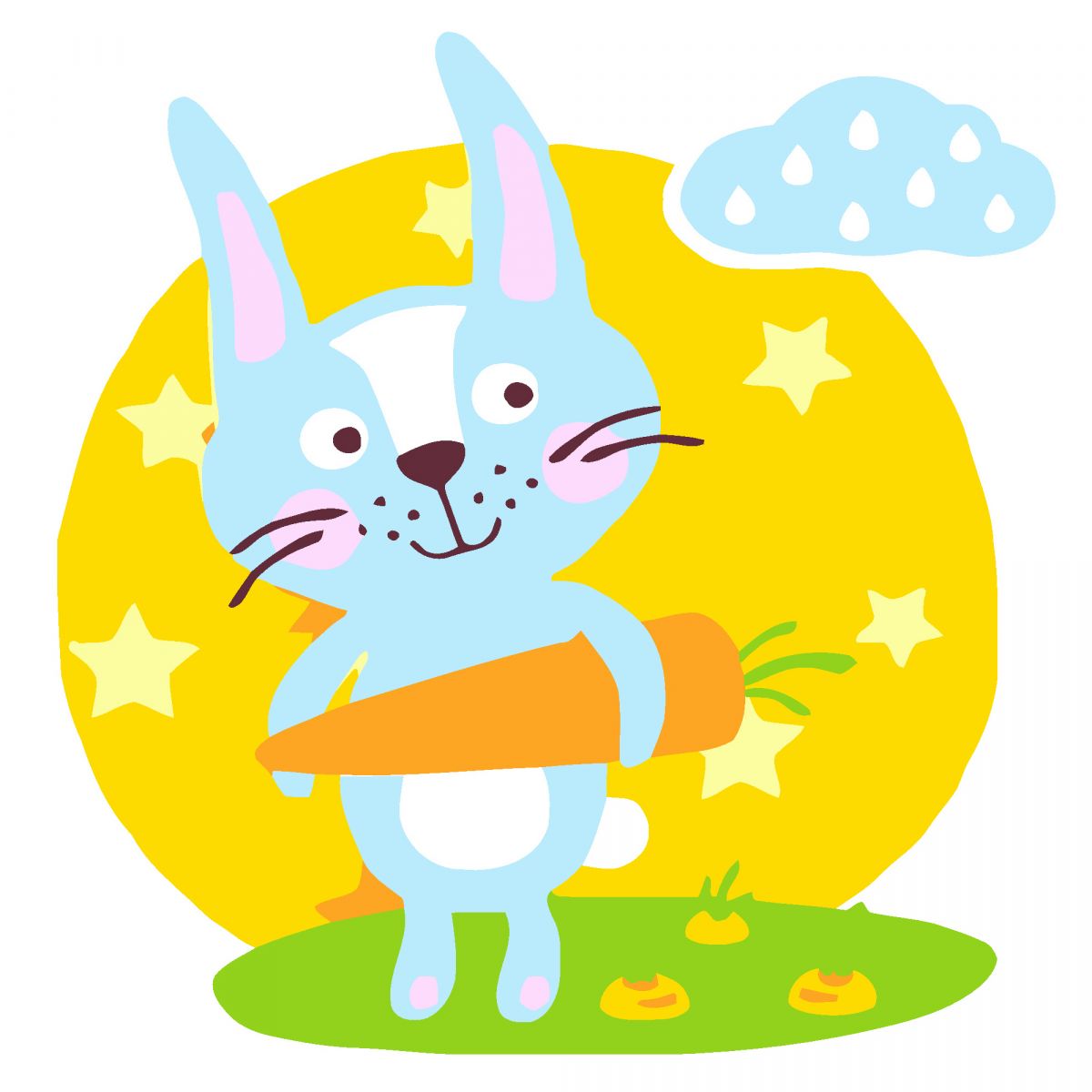 Картина за номерами "Кролик з морквою" 20х20 см