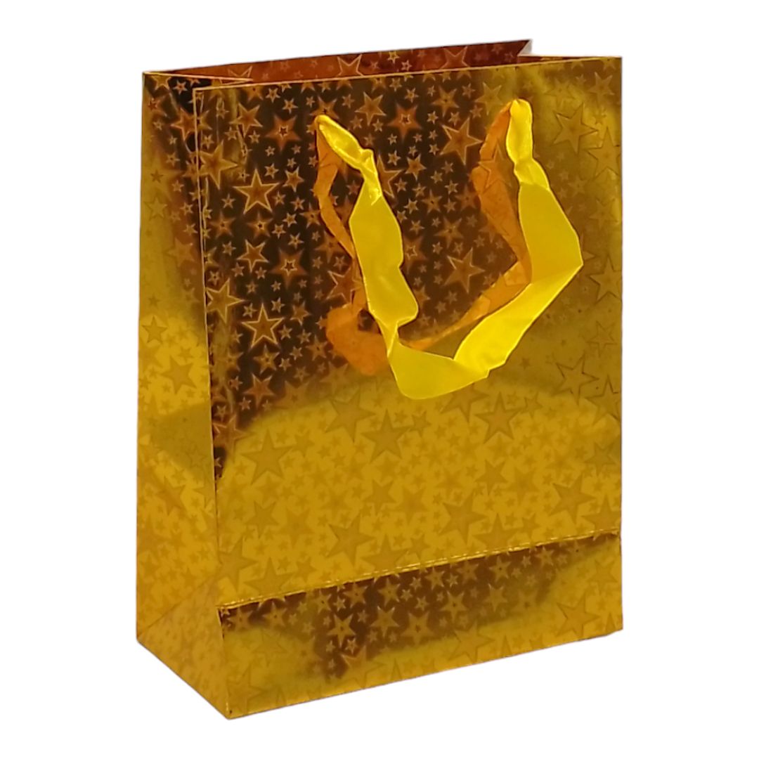 Пакет подарочный (23,5х8,5х18 см. ), золотистый
