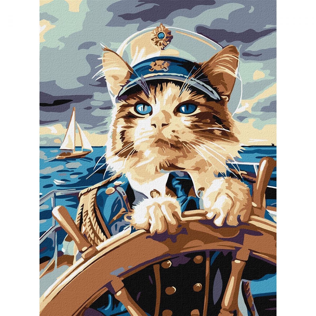 Набір для розпису по номерах "Котячий адмірал" 30х40см