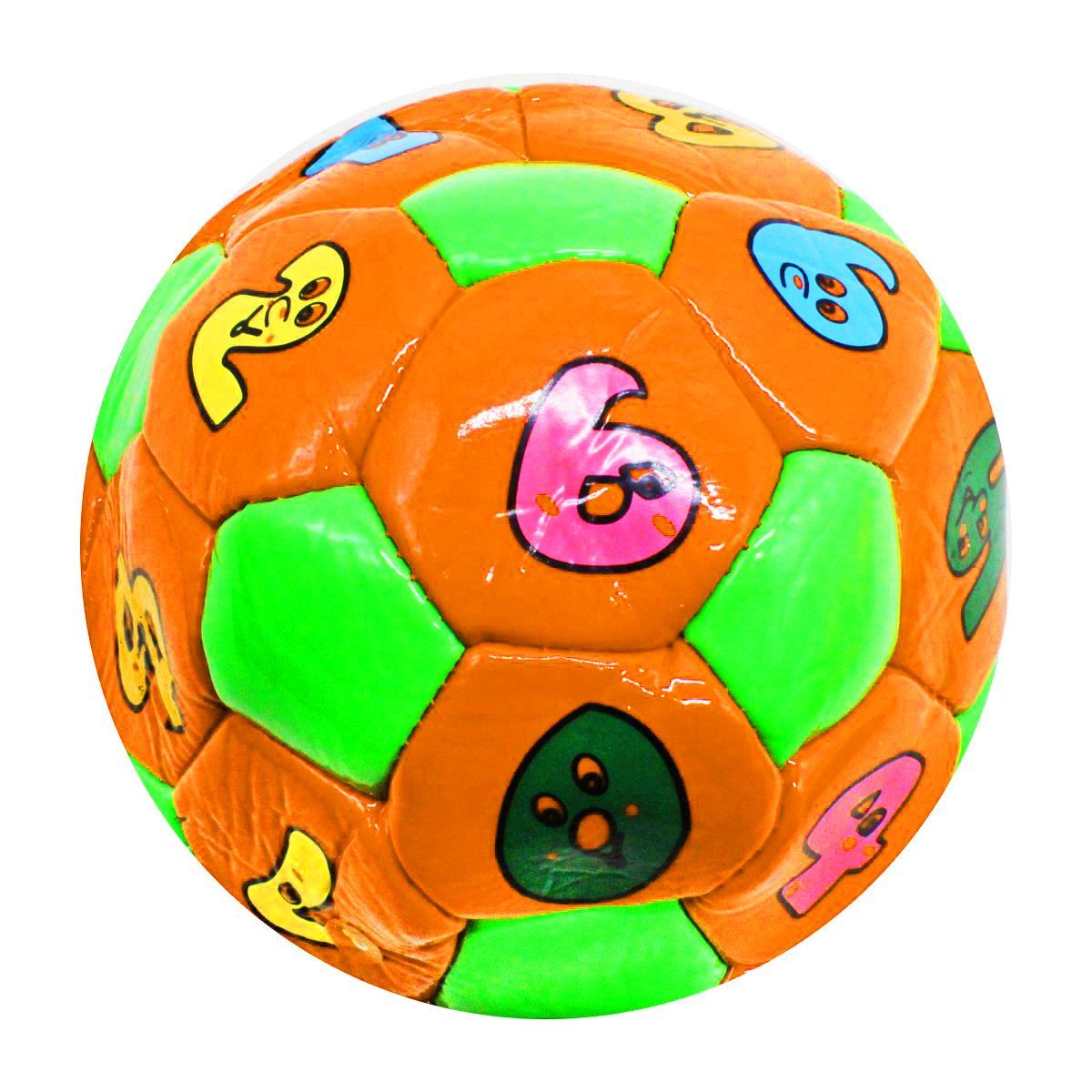 Уценка.  Мяч футбольный №2 "Цифры" (оранжевый) здувает