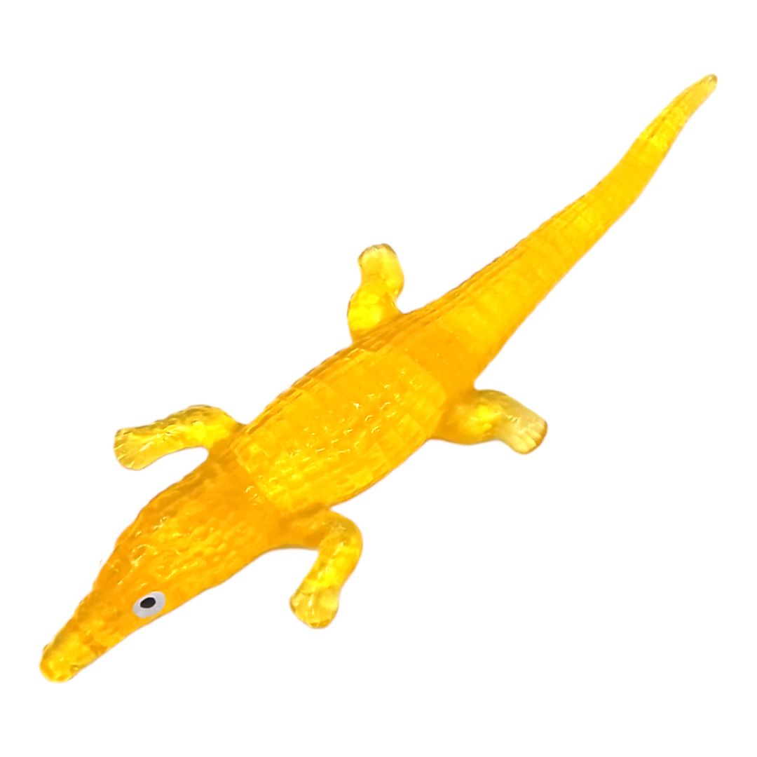 Крокодил-липучка (лизун), 20 см, жовтий
