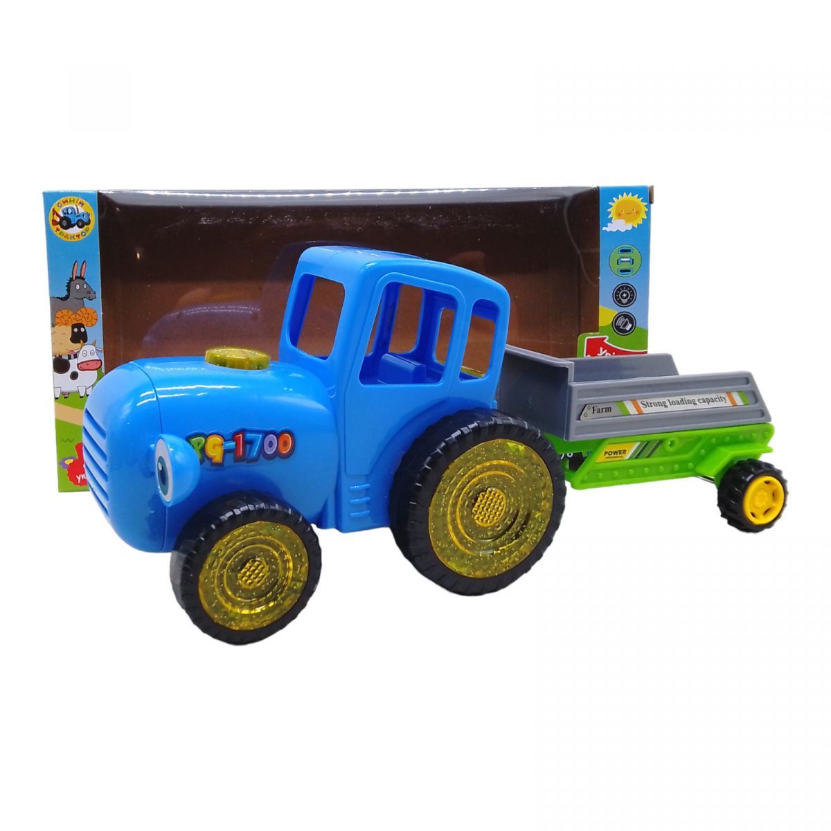 Уцінка.  Іграшка "Синій трактор", світло, звук (укр) вид 2 відходить кнопка звуку і світла