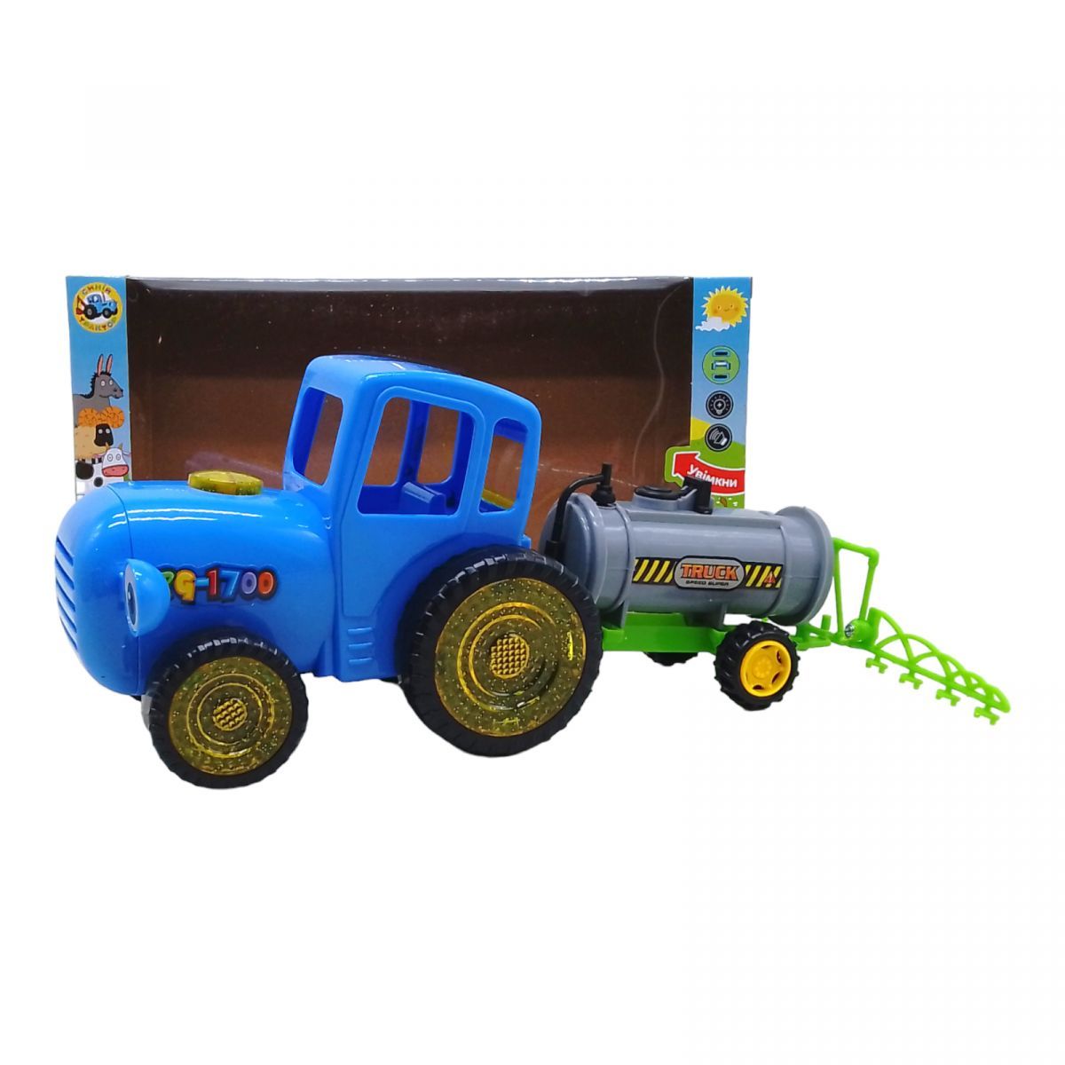 Уцінка.  Іграшка "Синій трактор", світло, звук (укр) вид 3 відходить кнопка звуку і світла