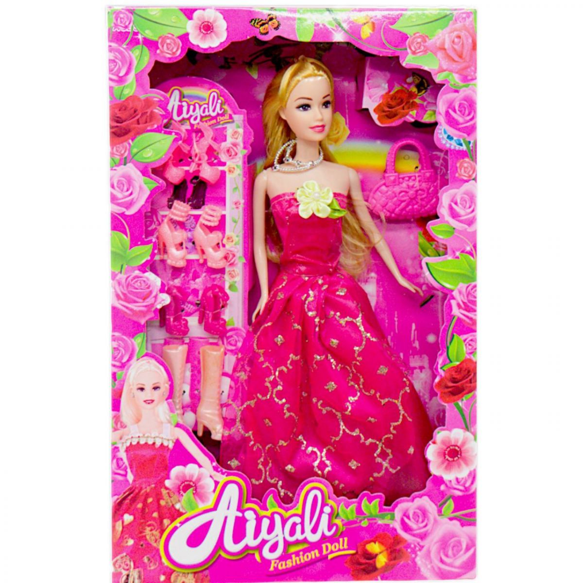 Игровой набор с куклой "Fashion Doll" (малиновый)